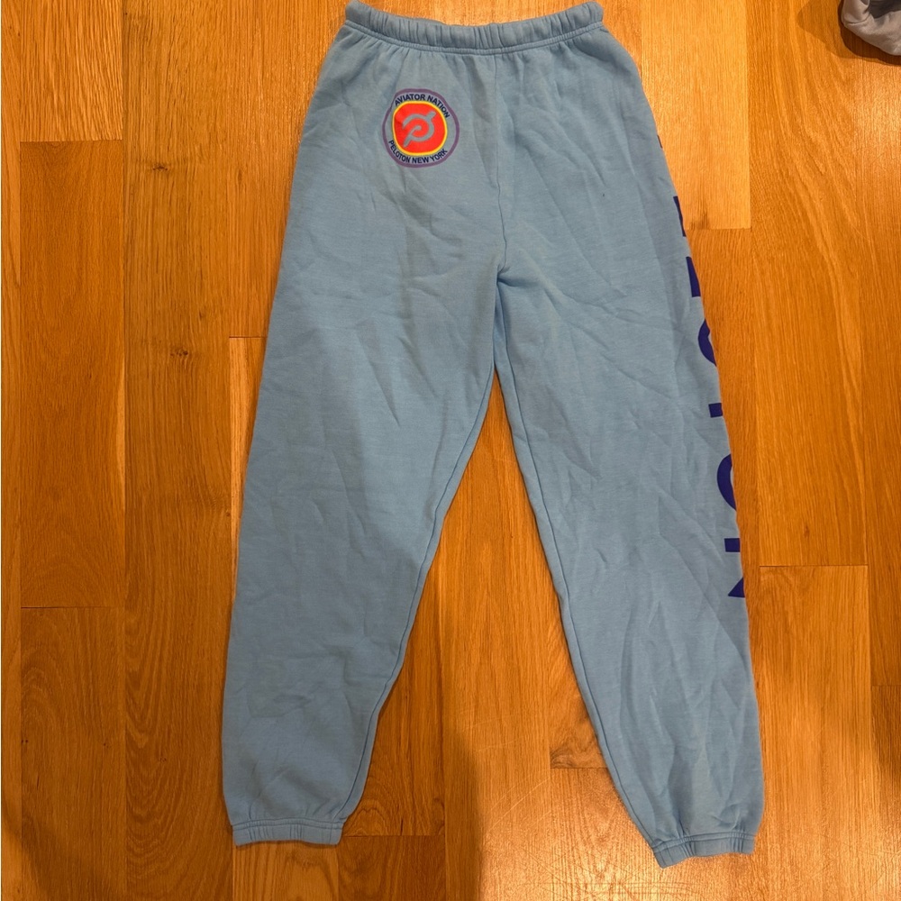 Aviator Nation Light Blue Joggers with Logo
